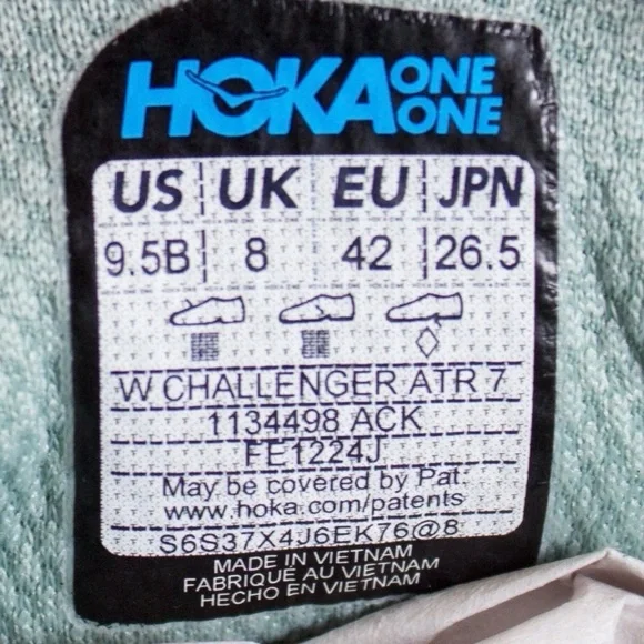 Hoka Challenger ATR 7 Womens Sz US 9.5 B Aloe Vera Black Trailing Running Shoes - Picture 10 of 13